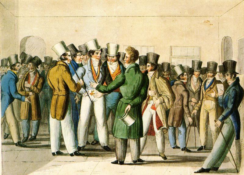 Börsenversammlung um 1840